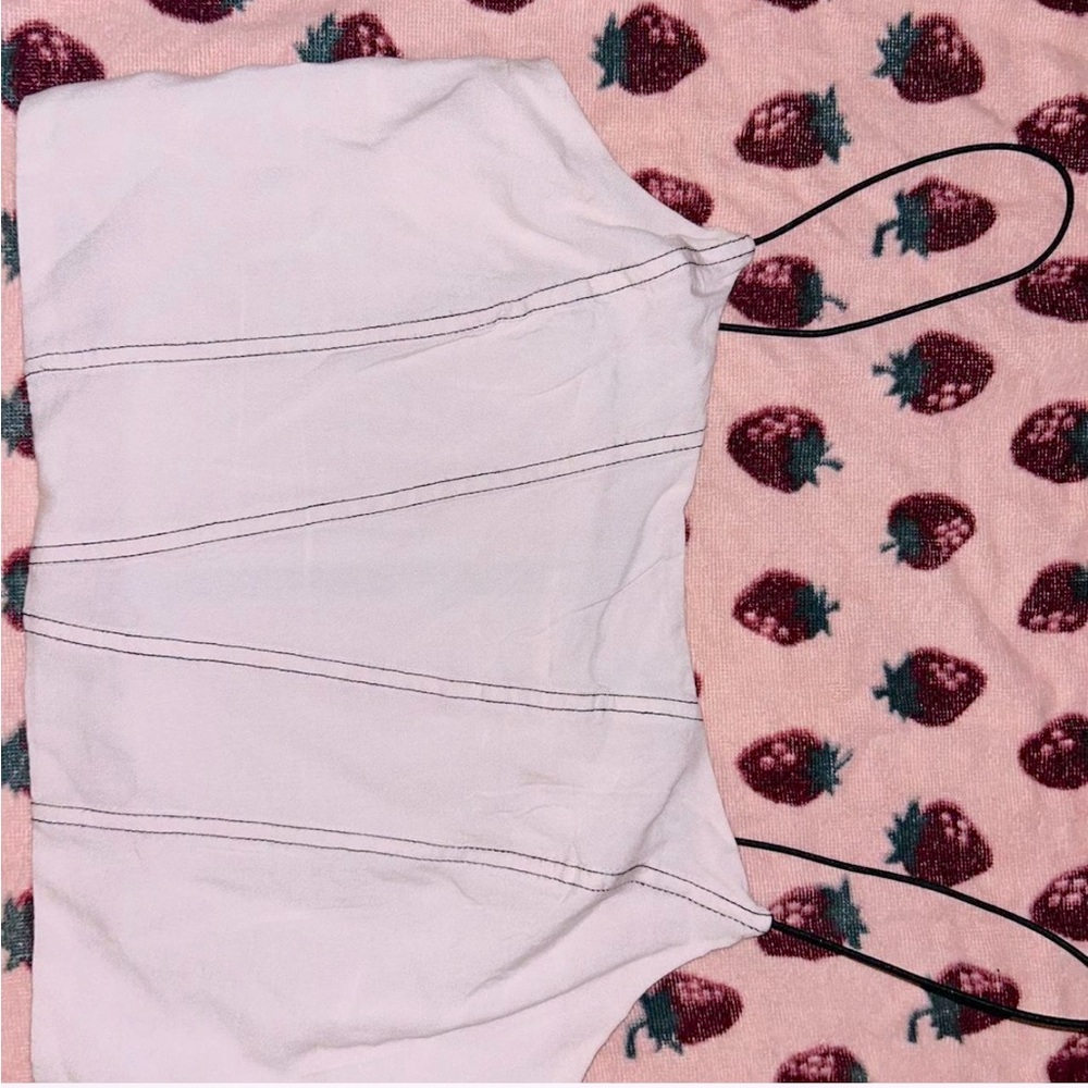 LA HEARTS BY PACSUN White Corset Style Crop Top
